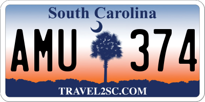 SC license plate AMU374