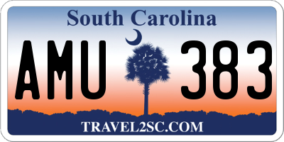 SC license plate AMU383