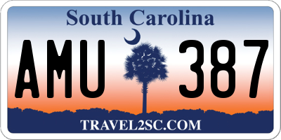 SC license plate AMU387