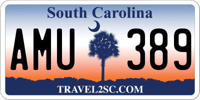 SC license plate AMU389