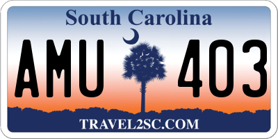 SC license plate AMU403