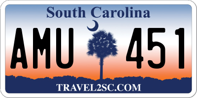 SC license plate AMU451