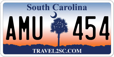 SC license plate AMU454