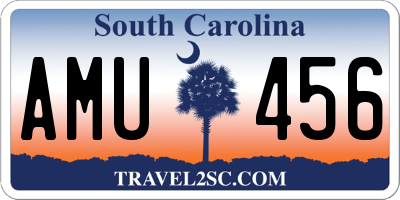 SC license plate AMU456