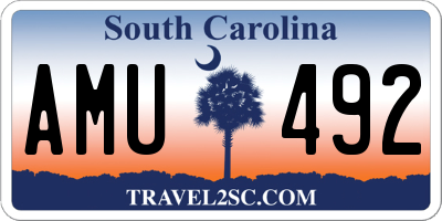 SC license plate AMU492