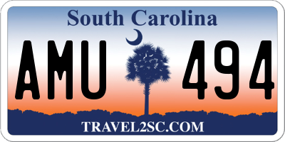 SC license plate AMU494