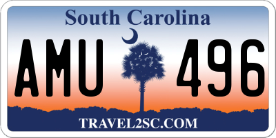 SC license plate AMU496