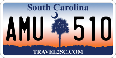 SC license plate AMU510