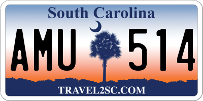 SC license plate AMU514