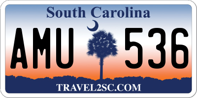 SC license plate AMU536