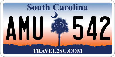 SC license plate AMU542