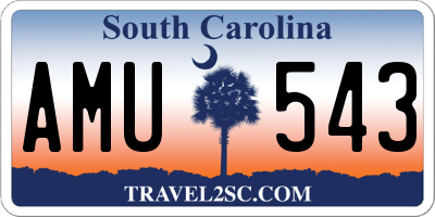 SC license plate AMU543
