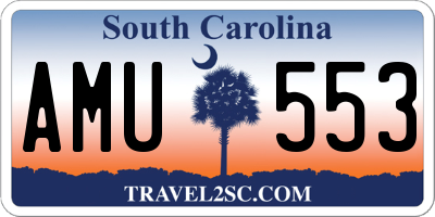 SC license plate AMU553