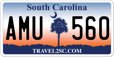 SC license plate AMU560