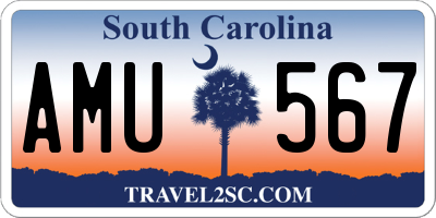 SC license plate AMU567