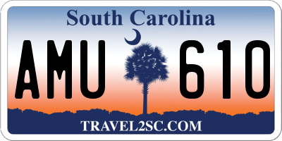 SC license plate AMU610