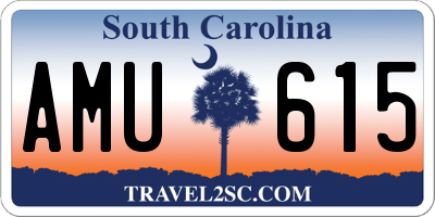 SC license plate AMU615