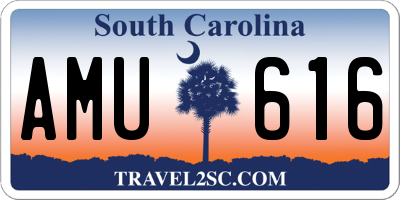 SC license plate AMU616