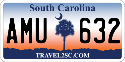 SC license plate AMU632