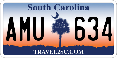 SC license plate AMU634