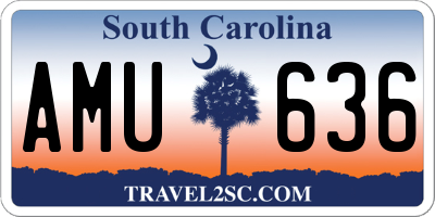 SC license plate AMU636