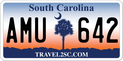 SC license plate AMU642