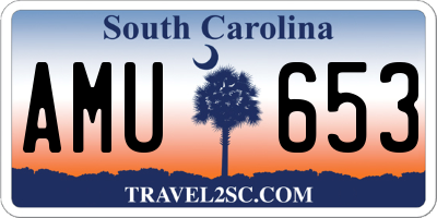 SC license plate AMU653
