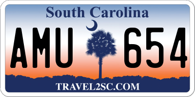 SC license plate AMU654