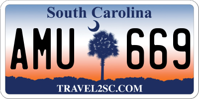 SC license plate AMU669