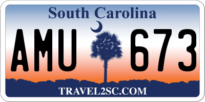 SC license plate AMU673