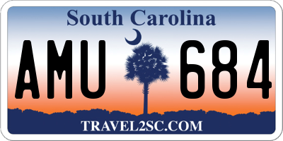 SC license plate AMU684