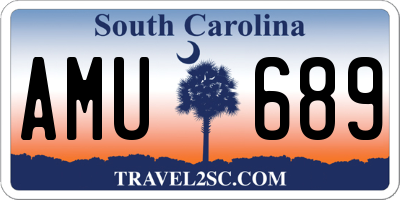 SC license plate AMU689