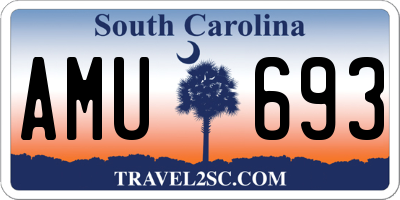 SC license plate AMU693