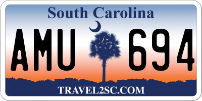 SC license plate AMU694