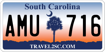 SC license plate AMU716
