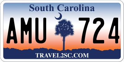 SC license plate AMU724