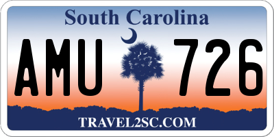 SC license plate AMU726