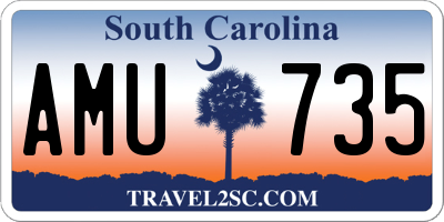 SC license plate AMU735