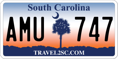 SC license plate AMU747