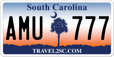 SC license plate AMU777