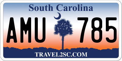 SC license plate AMU785