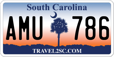 SC license plate AMU786