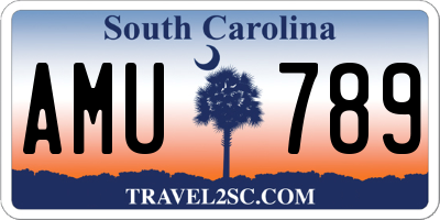 SC license plate AMU789