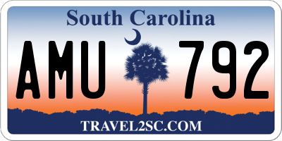 SC license plate AMU792