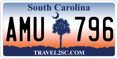 SC license plate AMU796