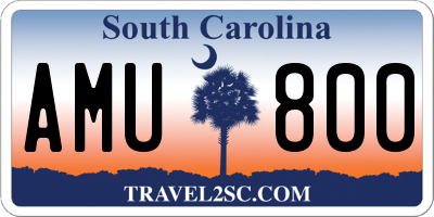 SC license plate AMU800