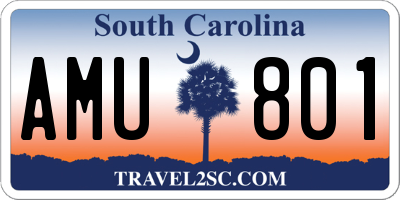 SC license plate AMU801