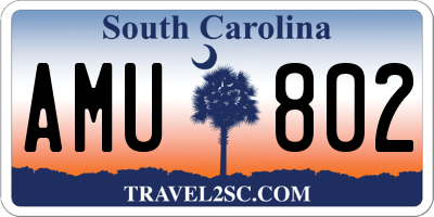 SC license plate AMU802