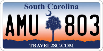 SC license plate AMU803