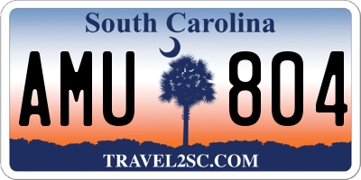 SC license plate AMU804